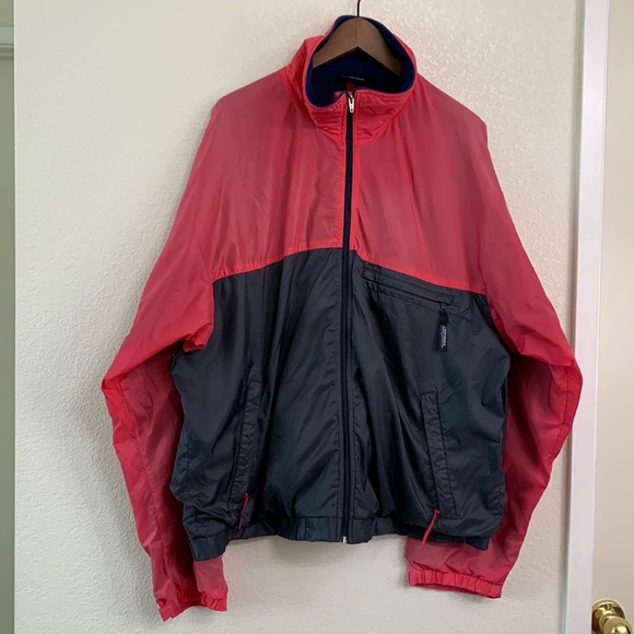 Vintage Patagonia Colorblock Windbreaker Pink Navy Nylon Shell |80s 90s Gorpcore - Picture 1 of 17